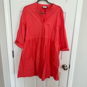 Tuckernuck Bright Peach Button-Up Dress